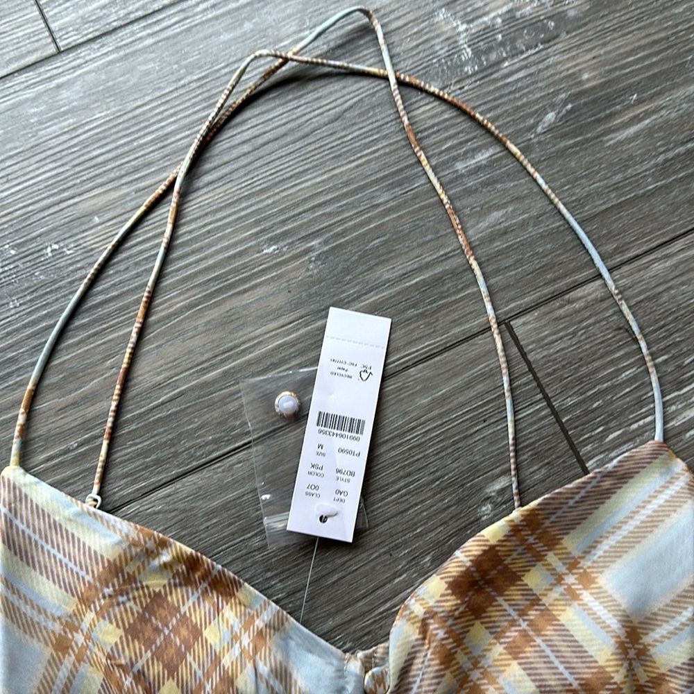 NWT J.Crew Button-front Camisole Top in Golden Hour Tartan - Picture 6 of 12